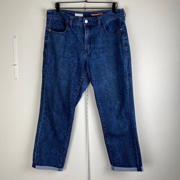 Pilcro Mid Rise Slim Boyfriend Jeans Size 32 Dark Blue Crop Casual Anthropologie - Picture 8 of 14